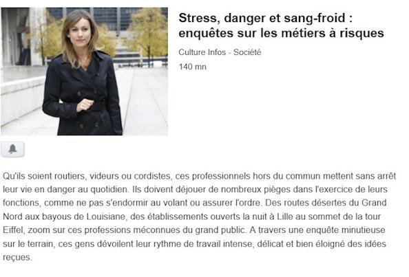 Stress, danger et sang-froid : enquêtes sur les métiers à risques Stress, danger et sang-froid : enquêtes sur les métiers à risques