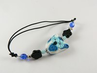 bijoux hiboux bracelet chouette blanc et bleu