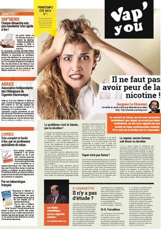Pour faire circuler l'information autour de la vape, le blog Vap'you lance  un journal distribué dans les magasins spécialisés