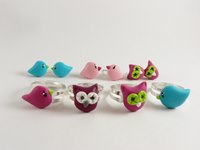 bague puce inoxydable oiseau hibou enfant