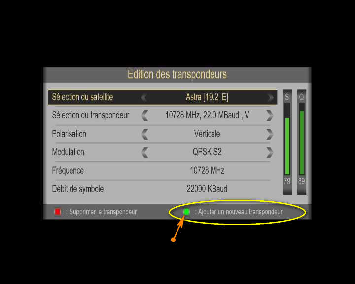 Comment ajouter un nouveau transpondeur sur Atlas HD200 & HD100