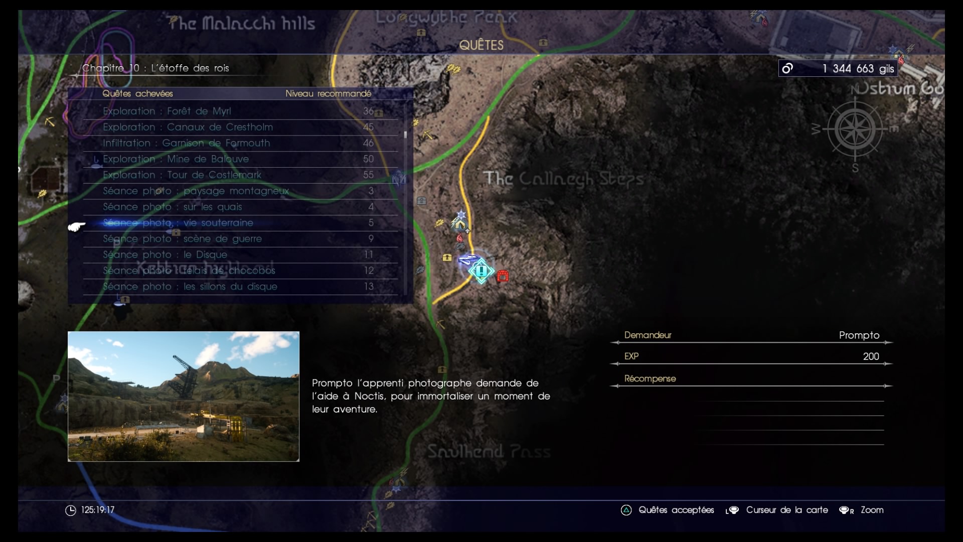 Final Fantasy XV séance photo vie souterraine