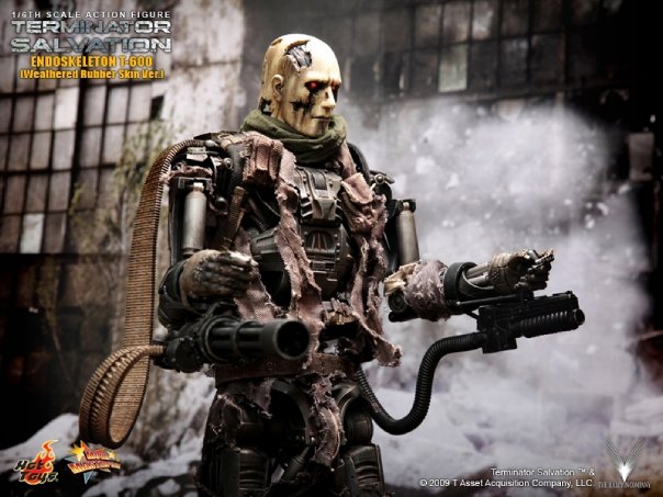 Terminator Salvation - MMS 104 - T-600 Rubber Wheatered Rubber Skin Version 1211040302559737110513465