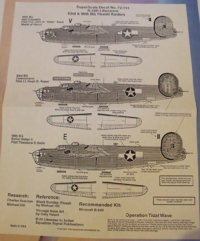 Consolidated B-24D Liberator "Tidal Wave, 1er août 1943" [Hasegawa - 1/72ème] 1212180910138470610678655