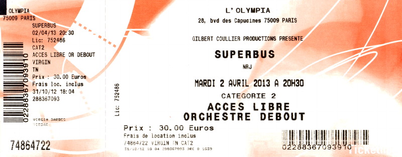 SUPERBUS le 2 avril 2013 à l'Olympia par SYLVAIN SICLIER dans "LE MONDE" (9 avril 2013) 12122110080215789310686834