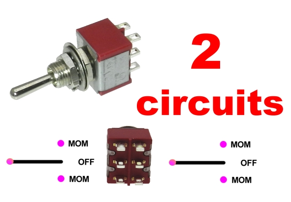 5 x mom off mom DPDT Mini Miniature Interrupteur à bascule pour Arduino hachettes Vendeur Britannique