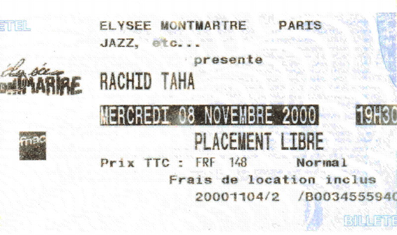 RACHID TAHA "Zoom" 16/05/2013 Trianon (avec MICK JONES) + 12/07/2013 Place de la République (Paris) : compte rendu 13032211341315789311000522