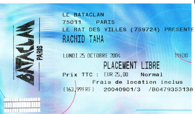 RACHID TAHA "Zoom" 16/05/2013 Trianon (avec MICK JONES) + 12/07/2013 Place de la République (Paris) : compte rendu 13032211341315789311000526