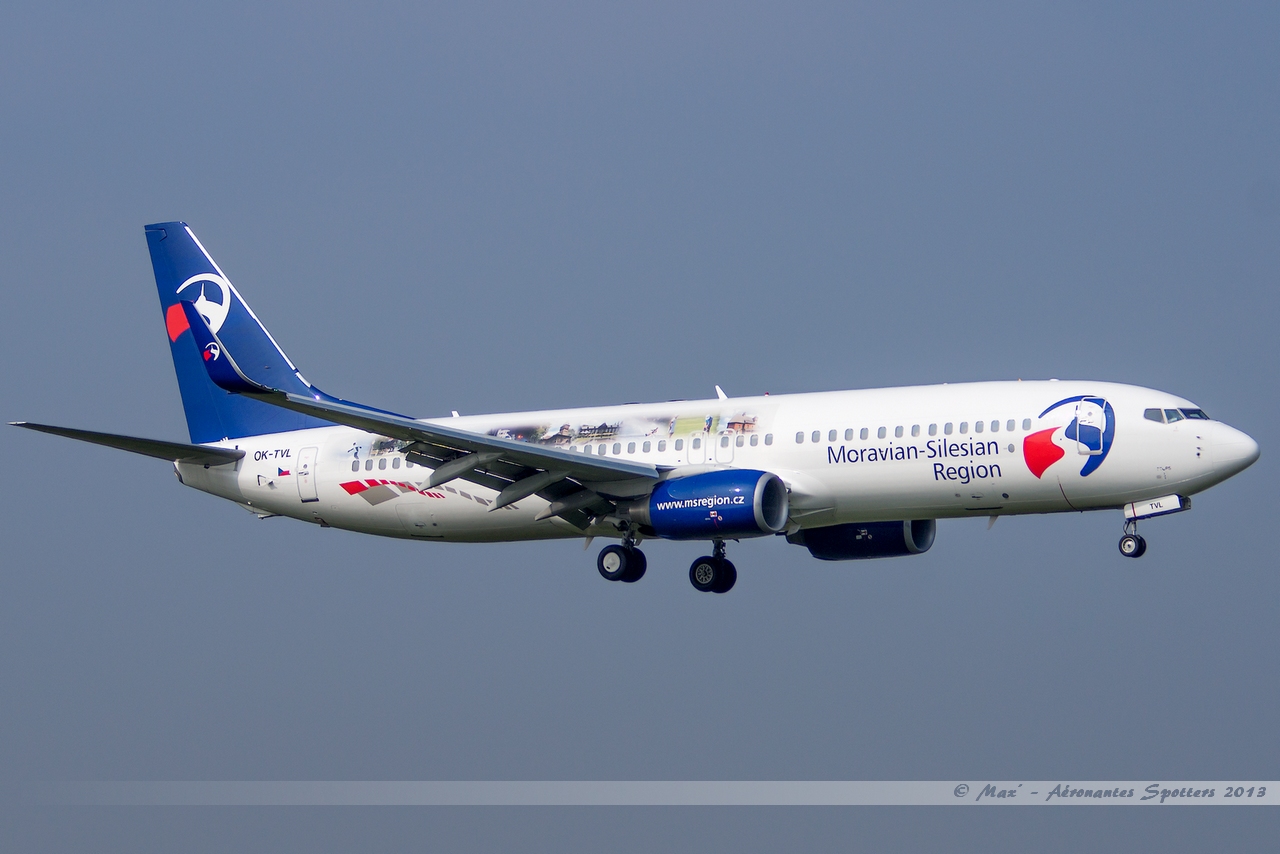 [31/03/2013] Boeing B737-800w (OK-TVL) Travel Service "Moravian - Silesian Region" 13033104322915922511032996