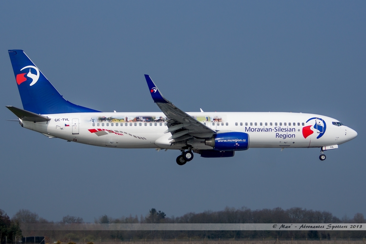 [31/03/2013] Boeing B737-800w (OK-TVL) Travel Service "Moravian - Silesian Region" 13033108321115922511034174