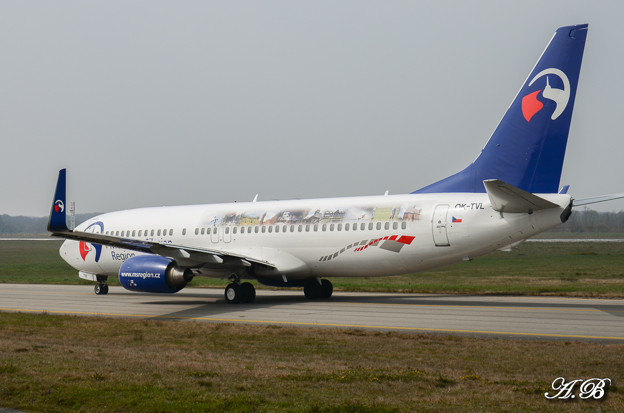 [31/03/2013] Boeing B737-800w (OK-TVL) Travel Service "Moravian - Silesian Region" 13040409193515922511048623