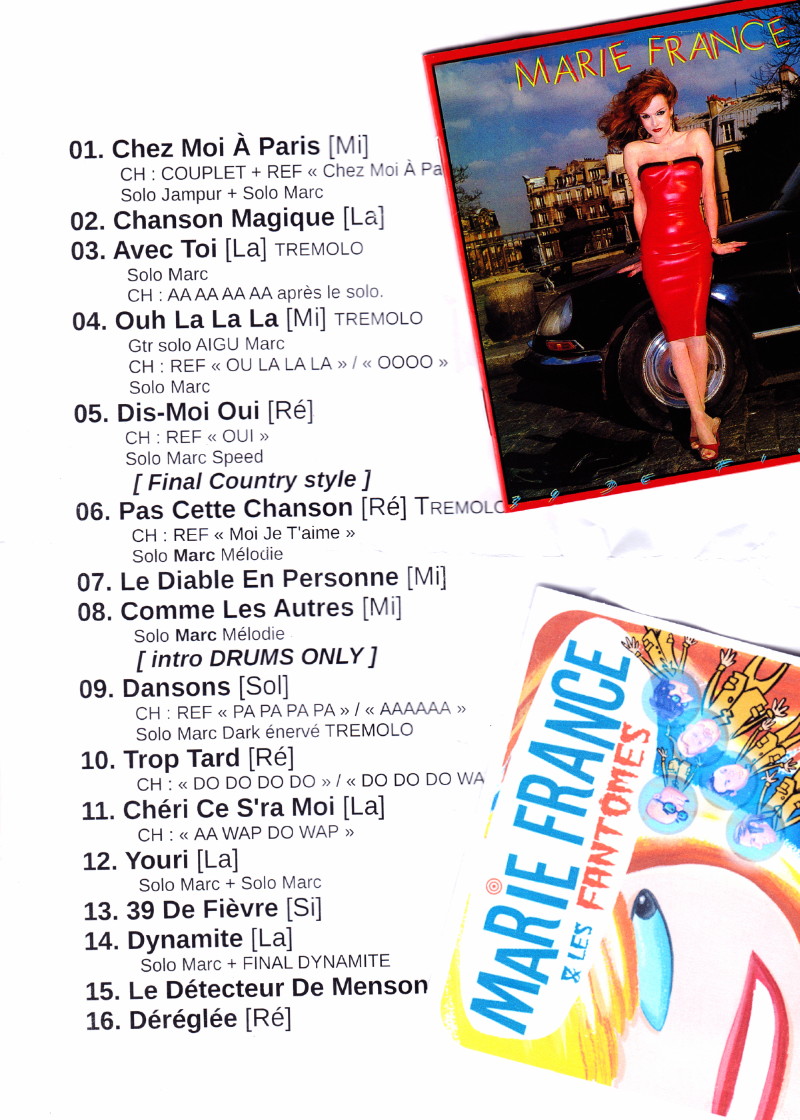MARIE FRANCE & LES FANTOMES jouent l'album "39 DE FIEVRE" 11/05/2013 SOS RECORDING à Ans (Belgique) 13051901423415789311203122