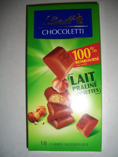 chocolat lindt  chocoletti   100 % remboursé 1305210144034442911211835