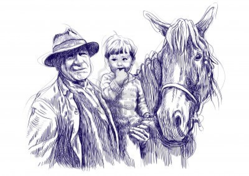 14618569-vieil-homme-enfant-et-le-cheval--theme-vintage