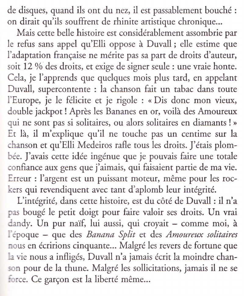 "AMOUREUX SOLITAIRES", un texte de JACQUES DUVALL (et non pas d'ELLI MEDEIROS) 13061210210815789311287630