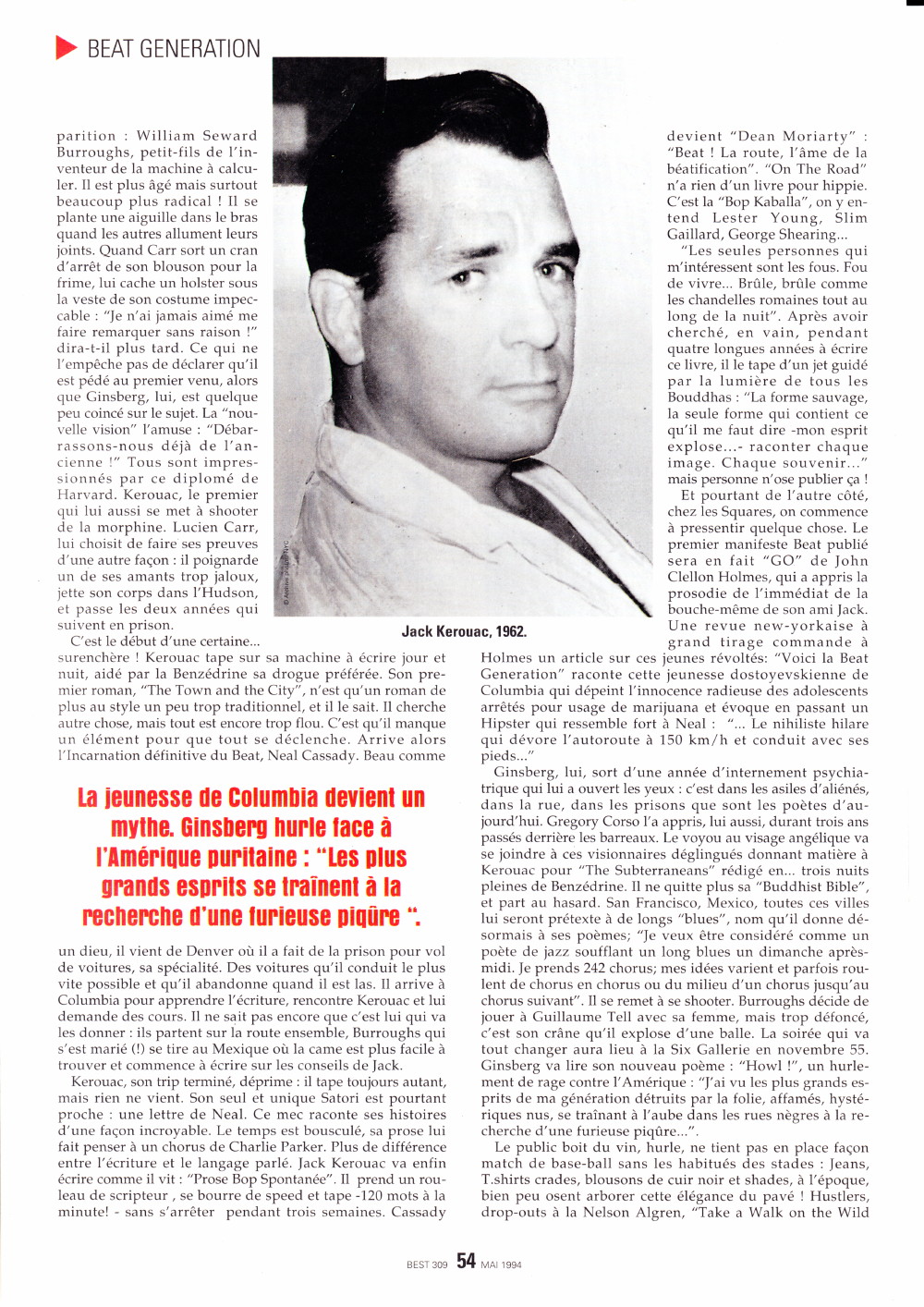 "LA RAGE AU VENTRE DES GARÇONS SAUVAGES" par DANIEL DARC ("BEST", mai 1994) 13071311435515789311379144