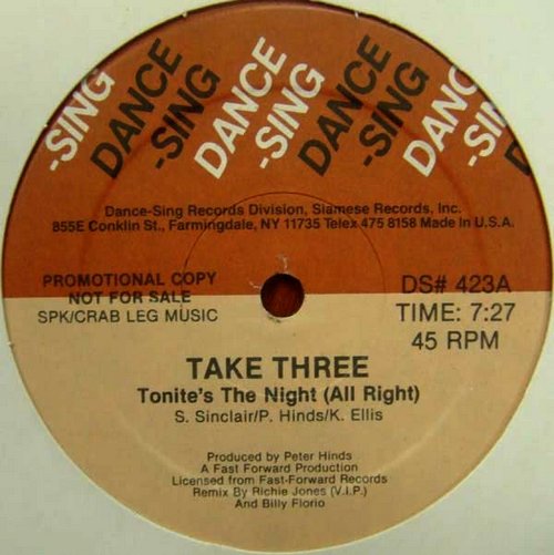 12" Take Three - Tonite's The Night (1983) 13080207592316151011433288
