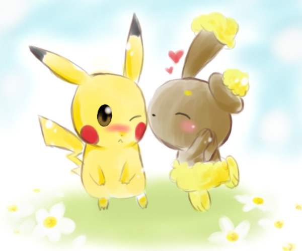 Buneary_kissing_pikachu_by_yellowhima