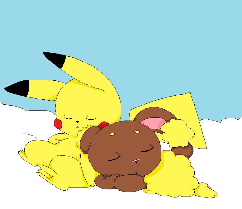 Pikachu__n__buneary_by_Catheliah
