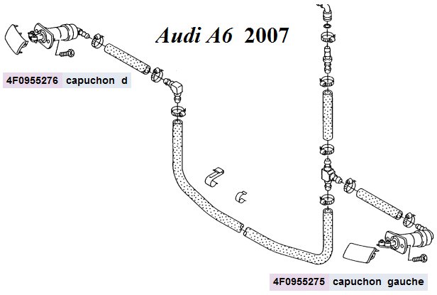 Audi A6 2007 cap lave phares