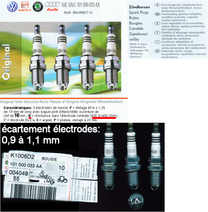 bougie ref vw Audi