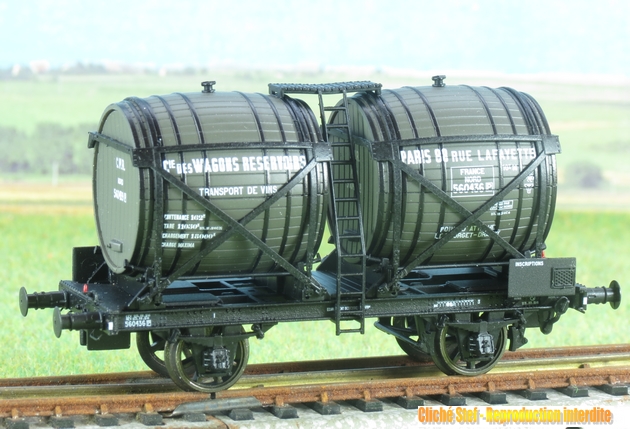 Rare wagon double foudres bois BLZ en O