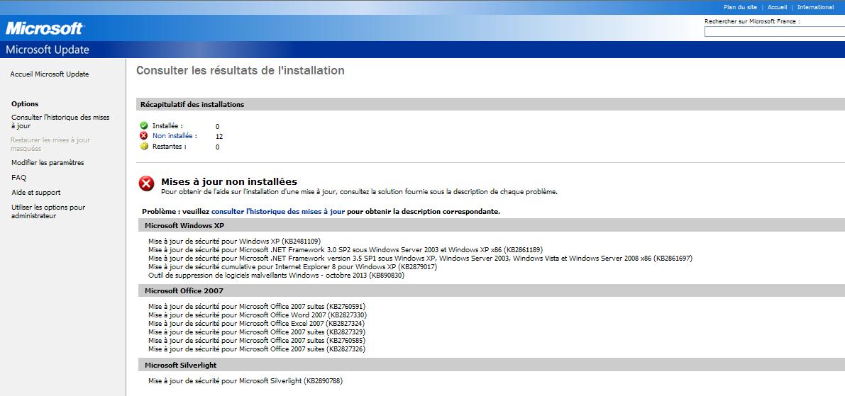 Après mises à jour NET 15H52