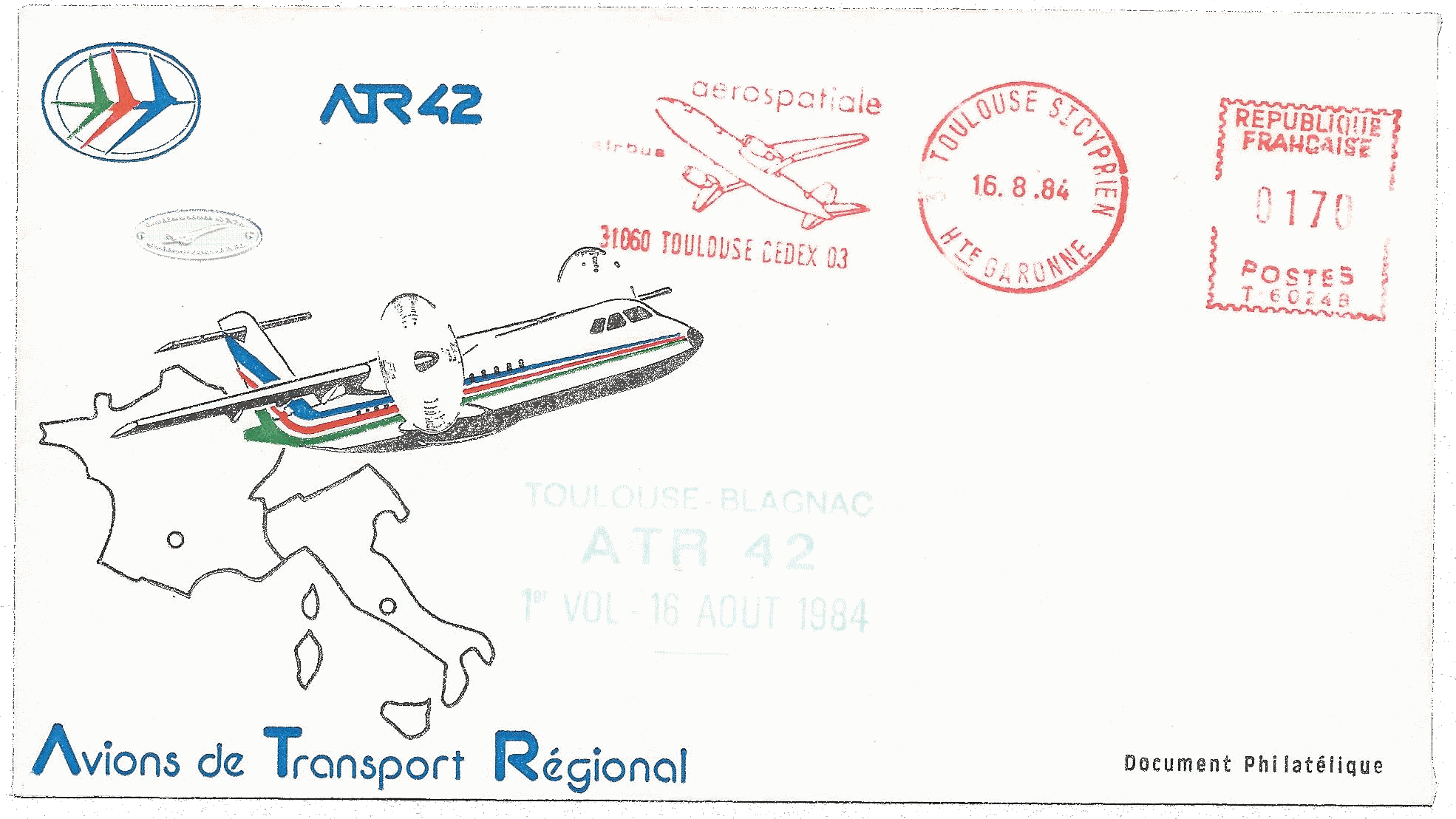 Enveloppe 1er Vol ATR 42 160884 001-Transparent-Filigrane