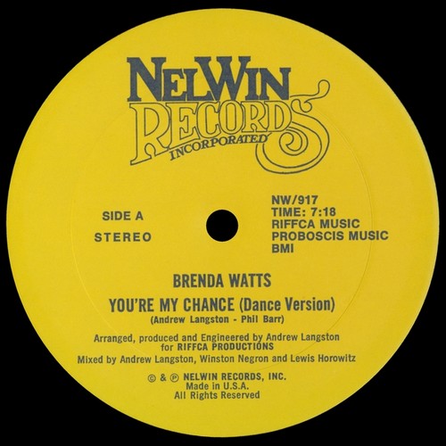 12" Brenda Watts ‎- You're My Chance (NelWin Records/1981) 13121205381016151011812323