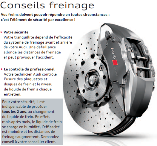 Audi conseils freinage