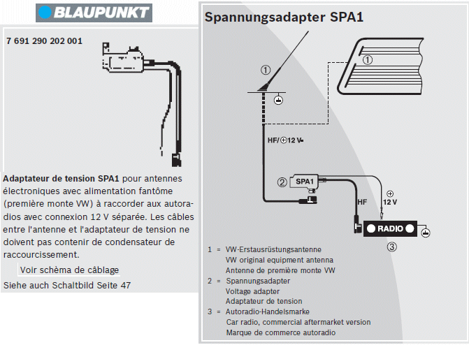 adaptateur de tension pour ampli d'antenne SPA1