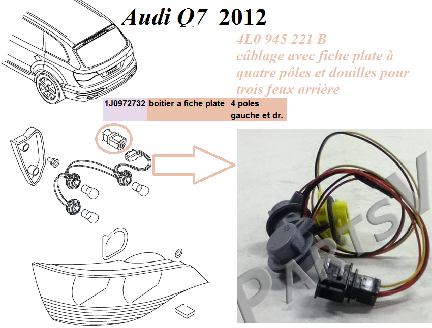 Audi Q7 c&Atilde;&cent;blage 3 feux arri&Atilde;&uml;re