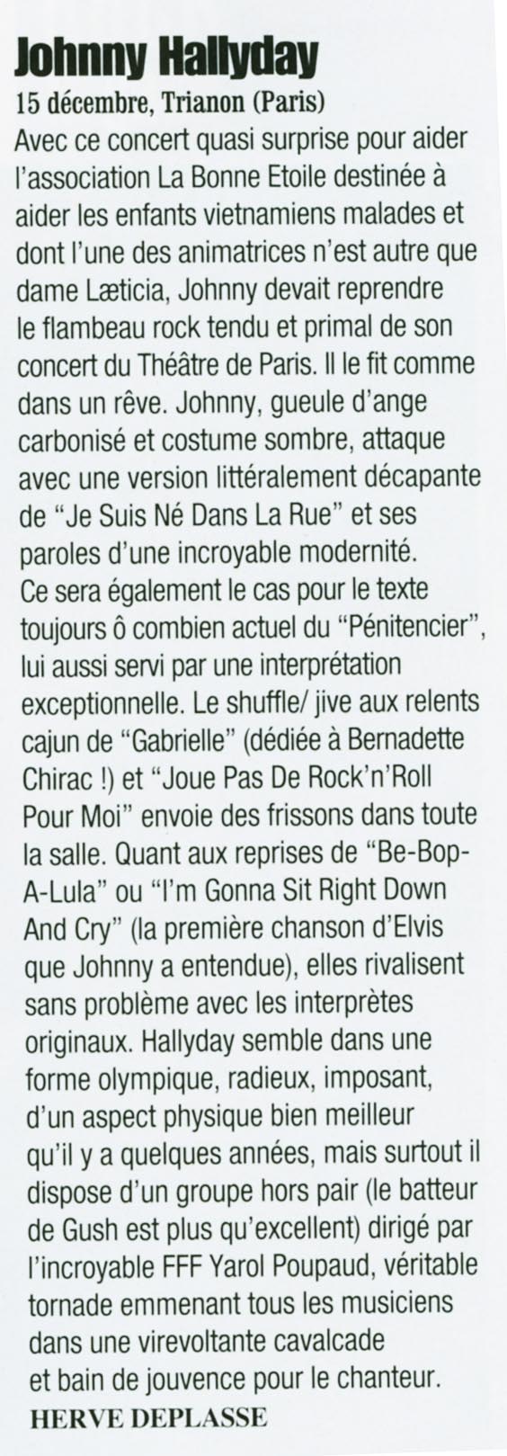 Johnny Hallyday au Trianon par Hervé Deplasse ("Rock Et Folk", février 2014) 14011710293016724011905817