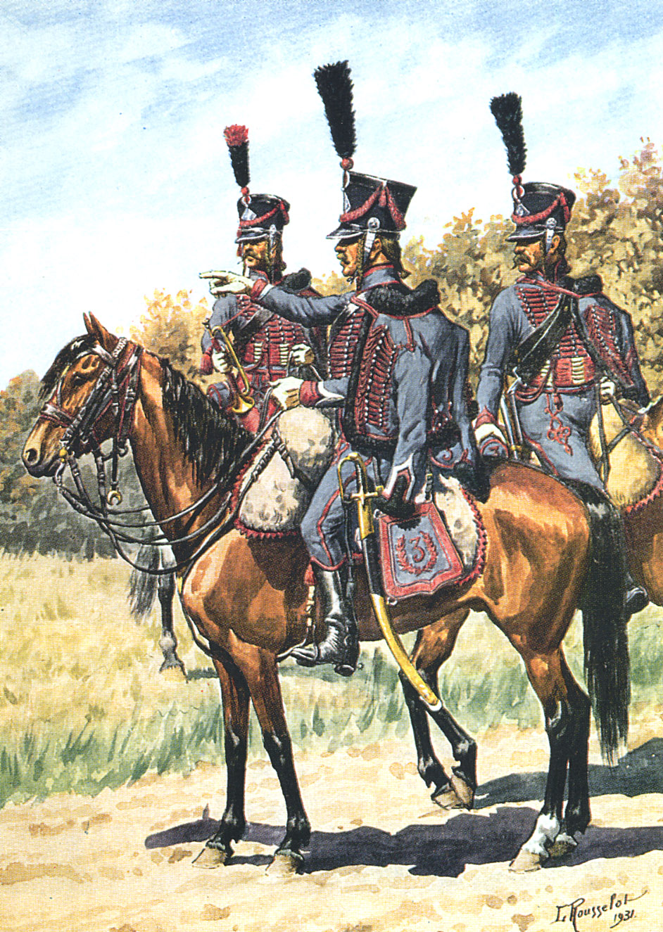 Trompette de Hussards du 3ème Régiment vers 1808 1402120822013593411978311