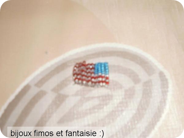 drapeau américain plat en perles de rocaille