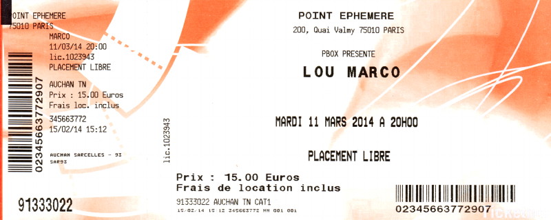 LOU MARCO ("Sous la peau") 11/03/2014 Point Ephémère (Paris) 14021505370516724011985783