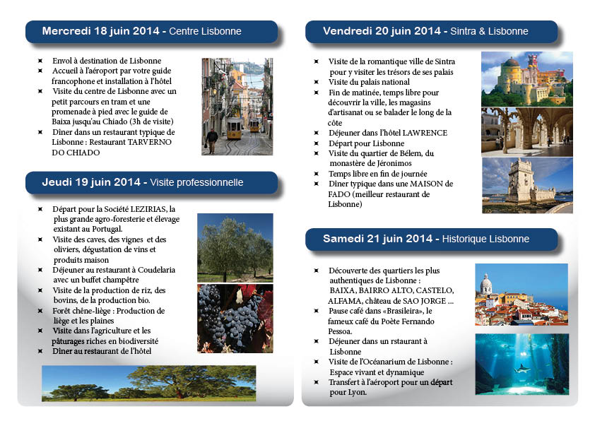 Programme PORTUGAL  juin 20142