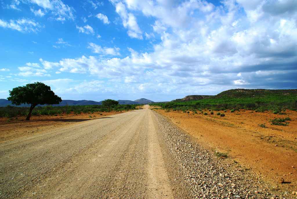 la route est longue dans le Namib
