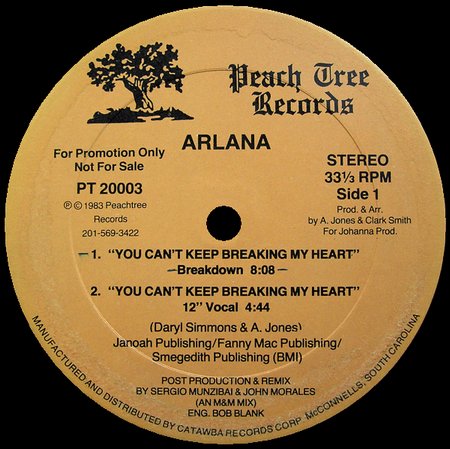 12" Arlana - You Can't Keep Breaking My Heart (1983) 14040604122616151012127252