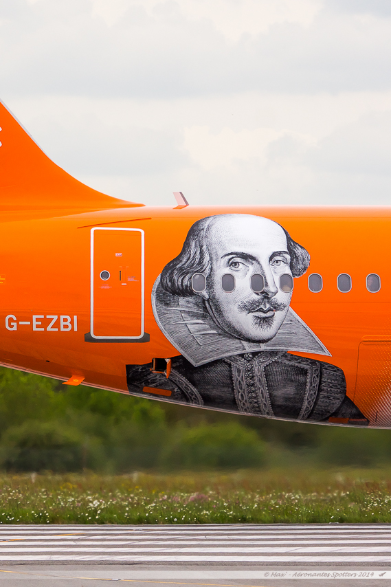 Spotting du 24/04/2014 : A319 G-EZBI Easyjet "Shakespeare" 14042411445417438712174809