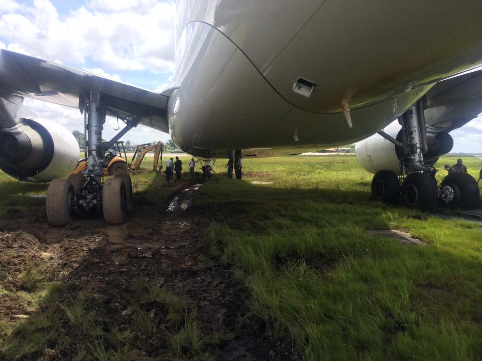 Bogged down. Aircraft bogged down. Airplane bogged down on Snow.