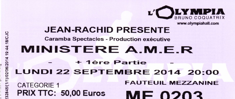 MINISTÈRE A.M.E.R. (les 20 ans de l'album "95200") 22/09/2014 Olympia (Paris) : compte rendu 14062605214016724012346808