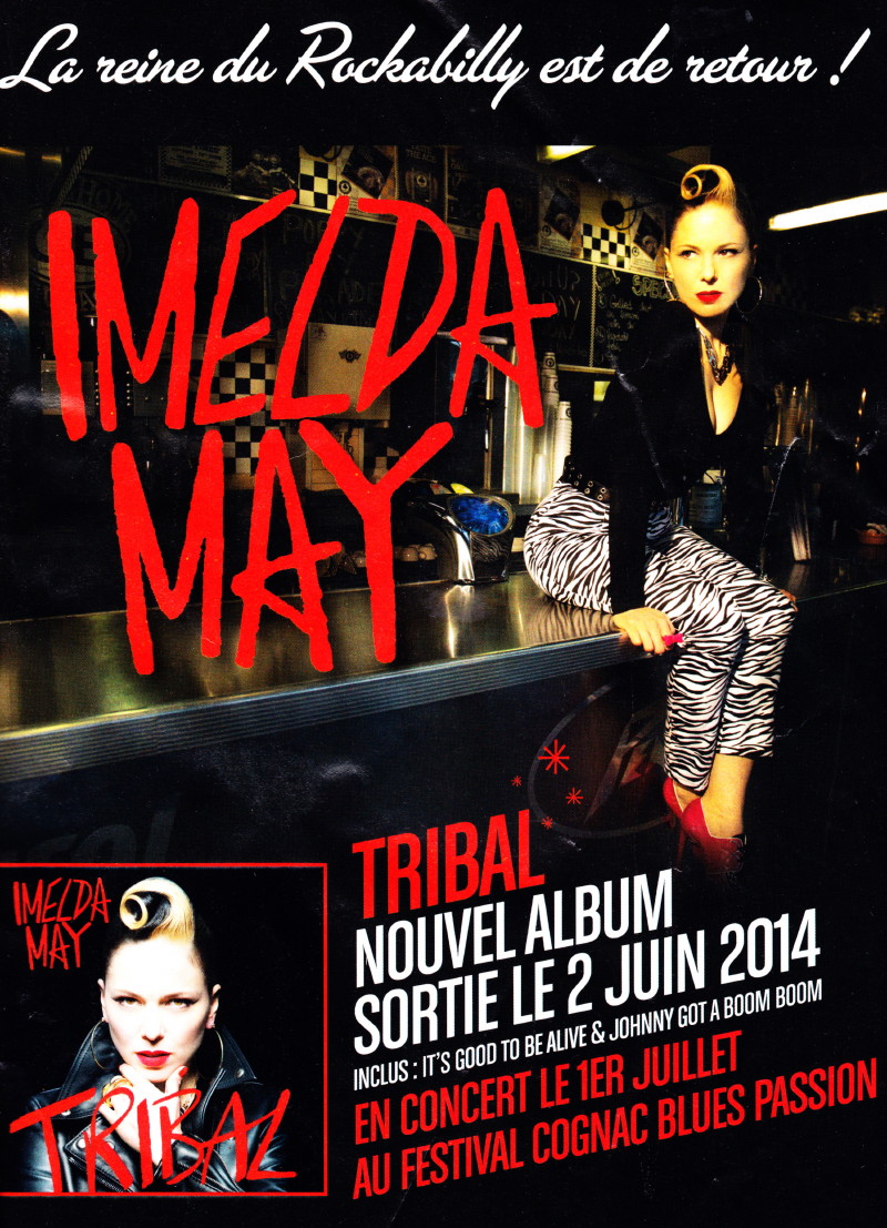 IMELDA MAY, album "TRIBAL" (2014) : chronique détaillée • 08/11/2014 à l'Olympia (Paris) 14062705420316724012349018