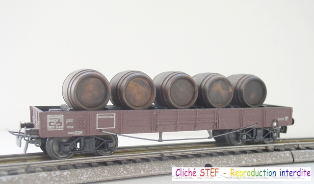 4) Vb Maquette Ho Wagon Plat a Bogies En Metal Transport De Voitures