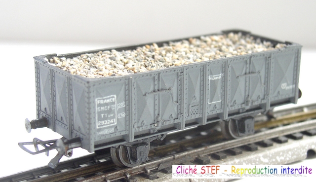 2 Wagons Tombereau SMCF Métal - Échelle HO 1/87 - Essieux Non Isolés 3 Rails - Occasion