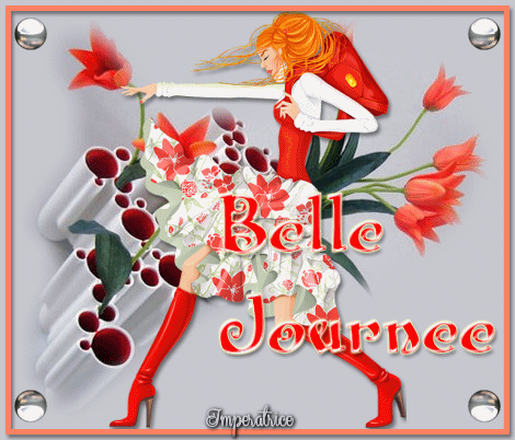 belle journéee femme aux tulipes rouges