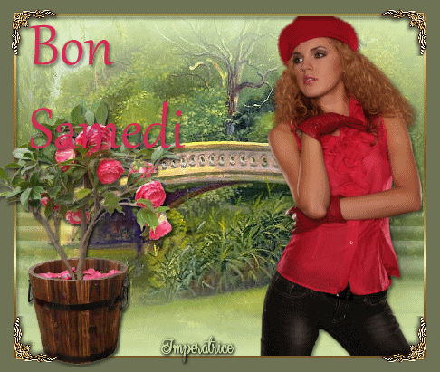 bon samedi  femme aux camelias