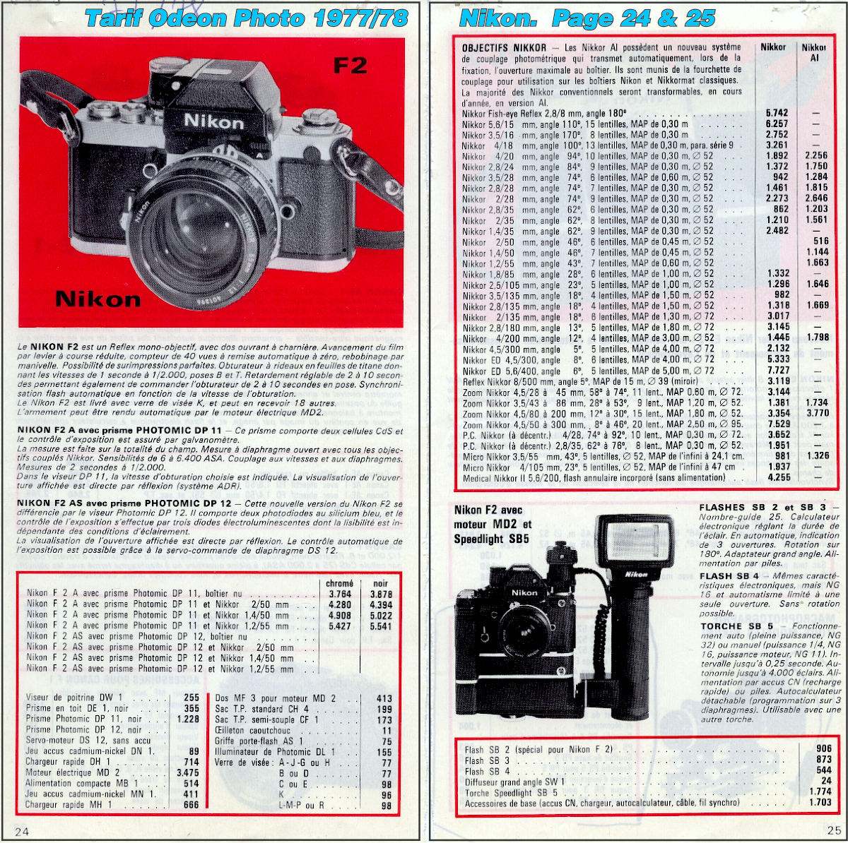 Tarif Odeon Photo 1977 & 78-001