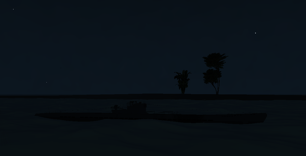 GWX - Type IXC la nuit dans un atoll