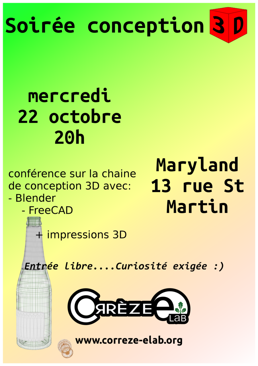 Affiches tracts  - Affiche Soir&eacute;e conception 3D 900px